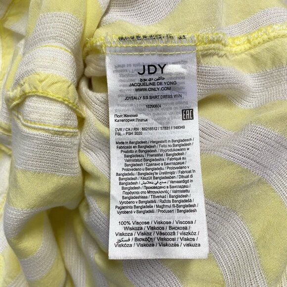 JACQUELINE DE YONG Split Crew Button-Up Belted Tiered Shirt Dress Women Size 38 - Picture 6 of 14